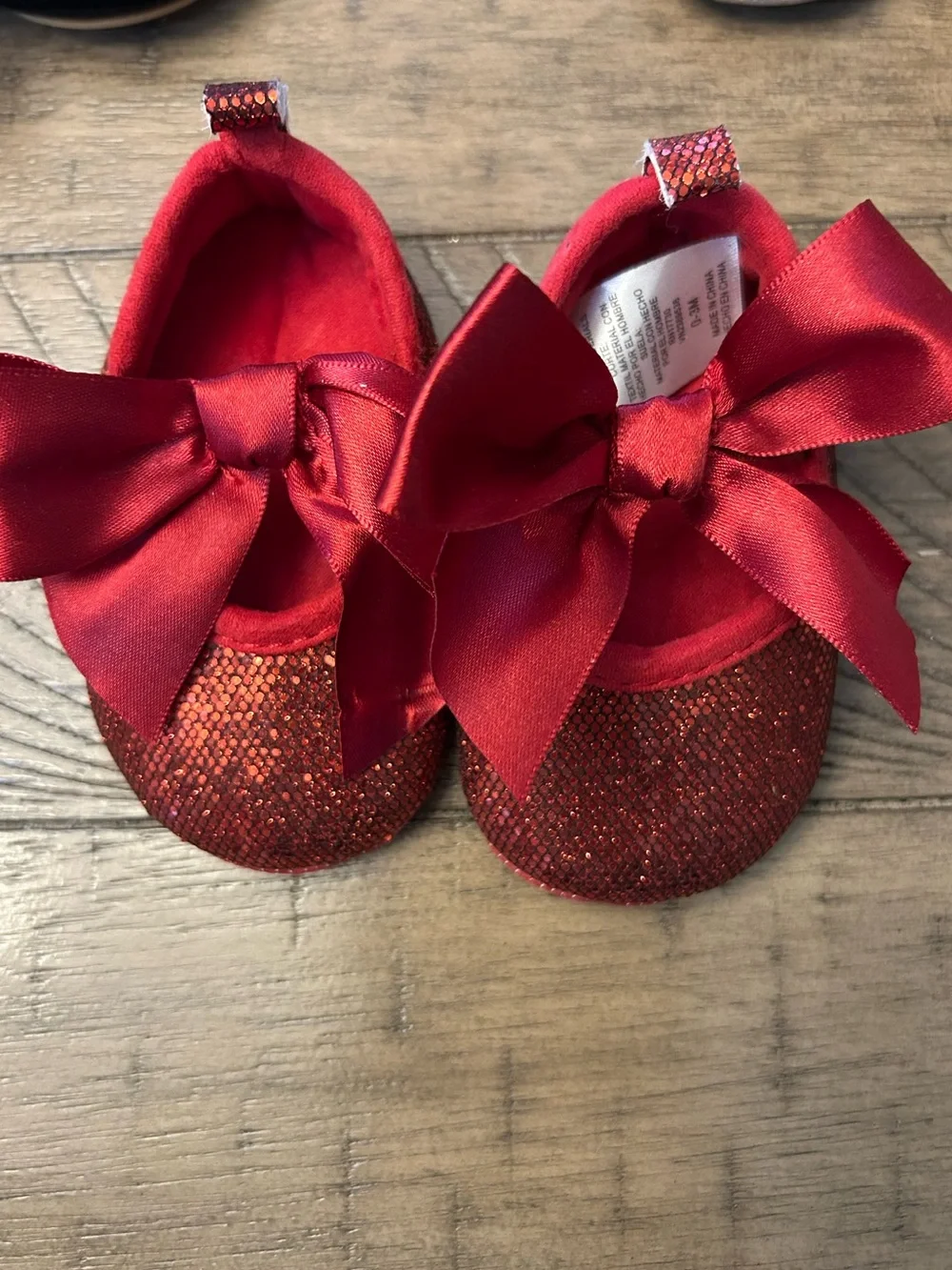 Size 1 / 0-3M Kids Bow Mary Jane Shoes - Black, Silver, Red
